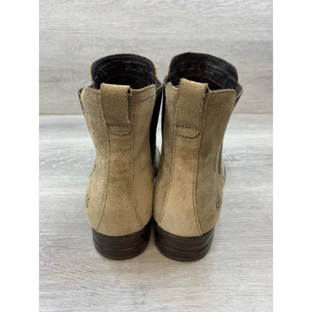 Born Suede Chelsea Boots Taupe Ankle Booties Women's 9.5 Comfort Shoes - Picture 4 of 12